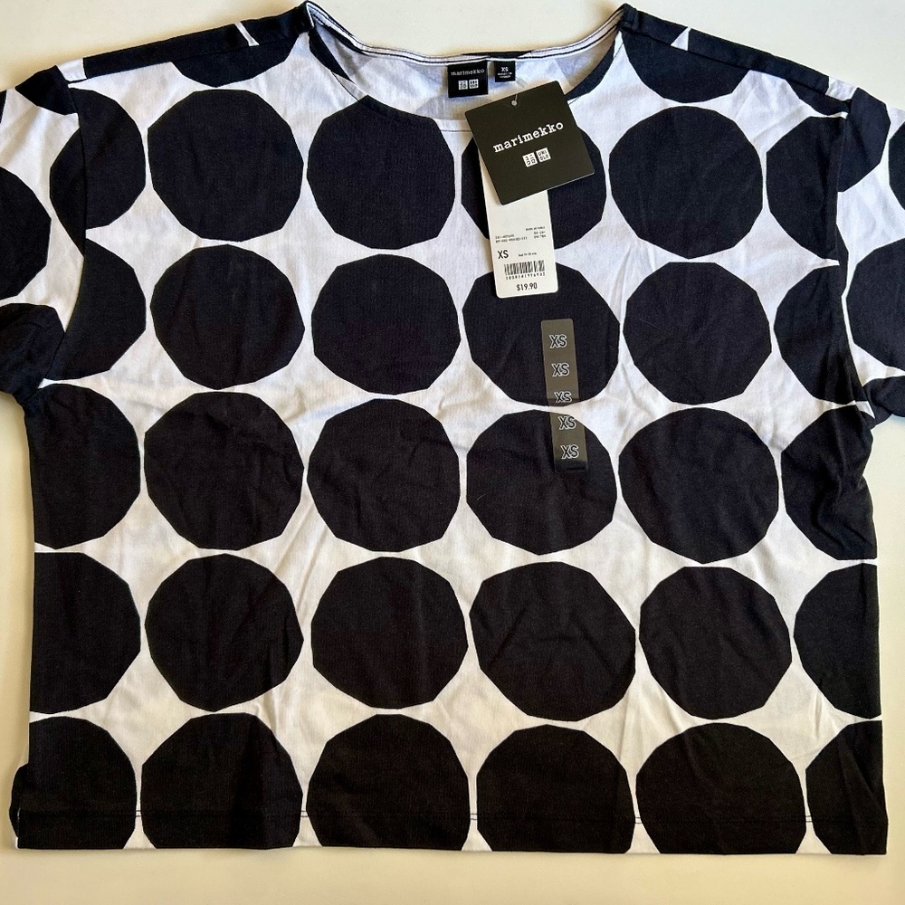 Marimekko x Uniqlo Oversized Black & White Dot Top XS